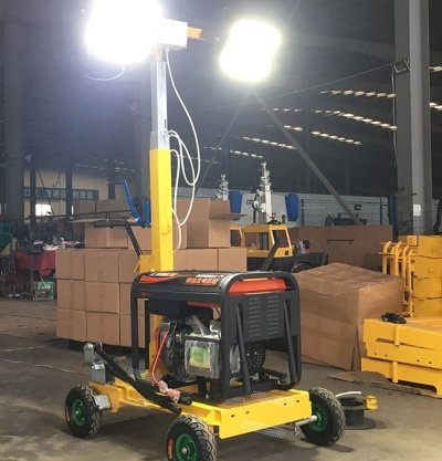 hand push metal halide light tower using photo