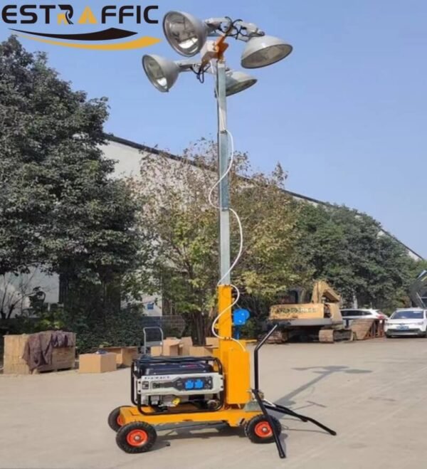 metal halide lamp hand push mobile lighting tower (5)