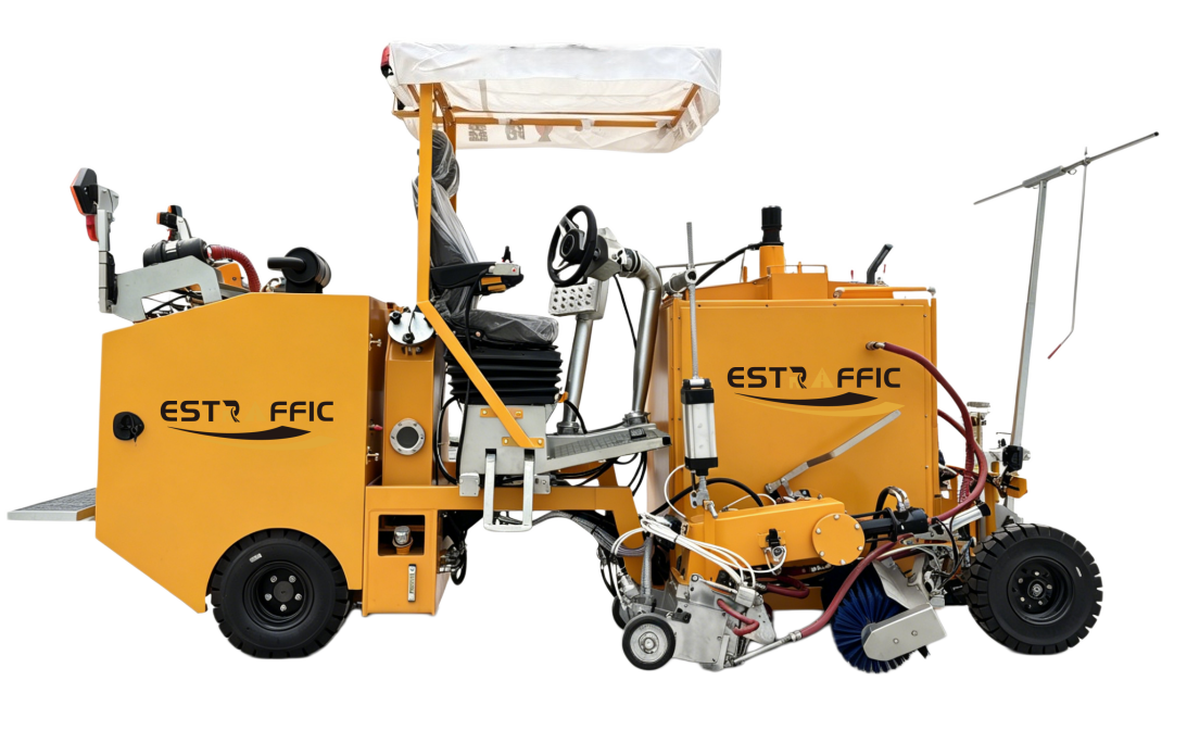 Thermoplastic extrusion road marking machine